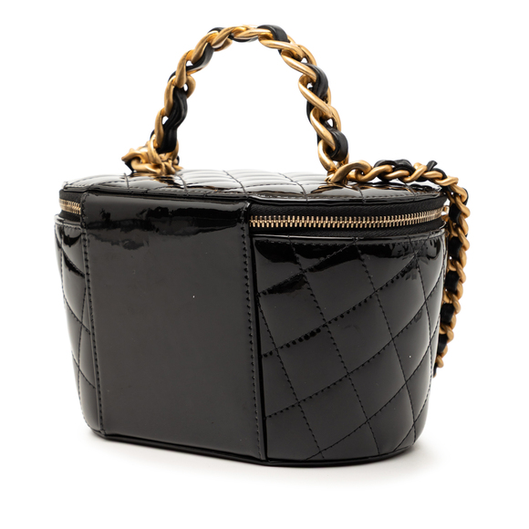 Pre-Loved Chanel Quilted Patent Afternoon Tea Vanity Case with Chain - Picture 2 of 8